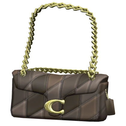 Coach Quilted Shoulder Bag Patchwork Brown