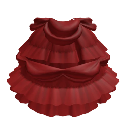 Ruffled Bustle Skirt in Red 