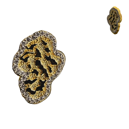 24k Gold Nugget Earrings w Diamonds