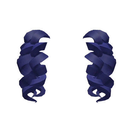 Curly Pigtails Extension in Navy Blue