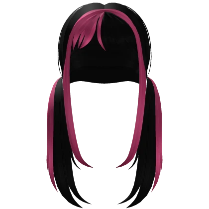 Long Monster Dracula Emo Pigtails (Black & Pink)