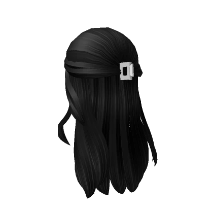 Y2k Aesthetic Clipped Flowy Spring Hair In Black