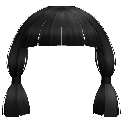 Straight Blunt Tassel Bangs in Black