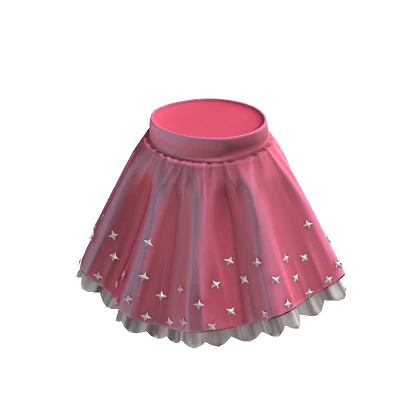 Starry Ruffled Skirt - Baby Pink