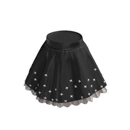 Starry Ruffled Skirt - Black