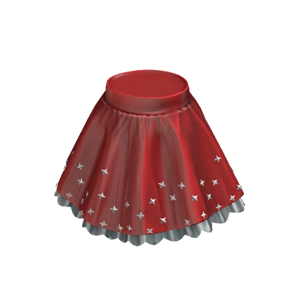 Starry Ruffled Skirt - Red