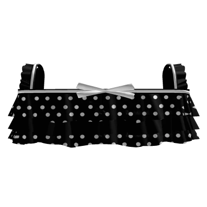 ♡ black summer ruffled top w bow & polka dots