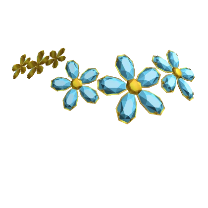  Blue Diamond Flower Clips 