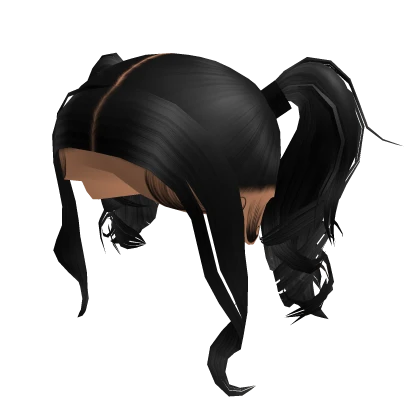 Messy Curly Twin Tails W/ Bangs [Black]