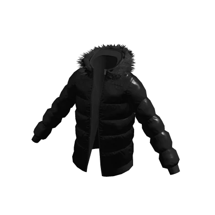 Black Fur Puffer Jacket