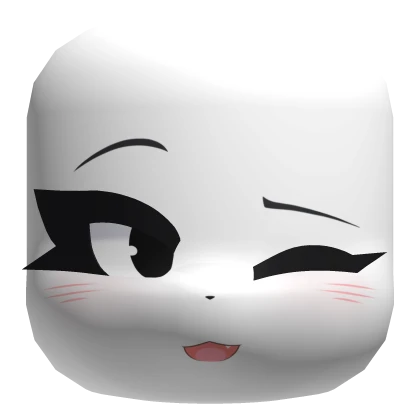 Cute Wink White Cat Face 2