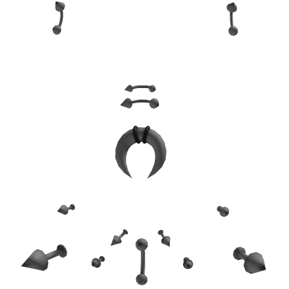 (SHINY PBR) Extreme Punk Piercing Set (Black)