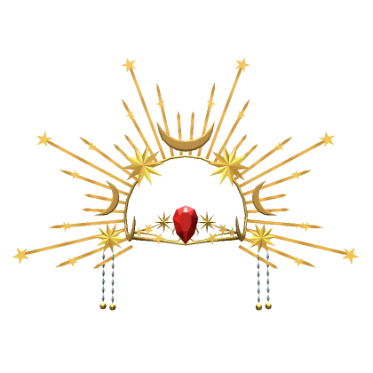 Royal Ruby Celestial Crown with Golden Halo