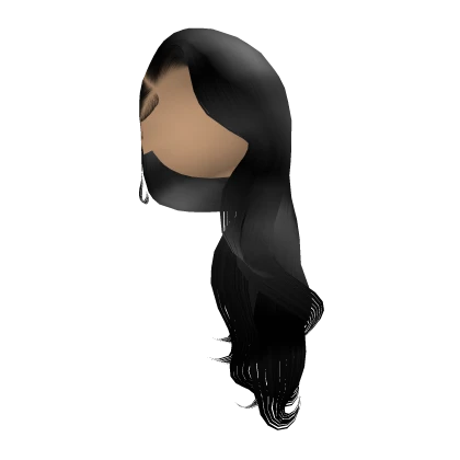 Long Side Swept Hair [Black]