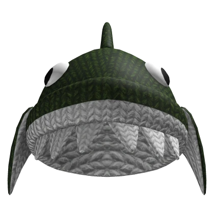 Dark Green Shark Beanie