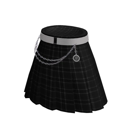 🔵 Blueberry School Girl Skirt Black