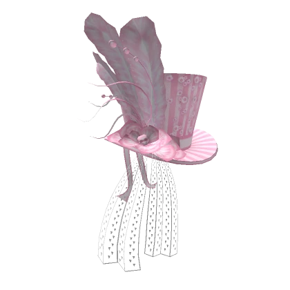 Feathers & Pearls Victorian Top Hat in Pink