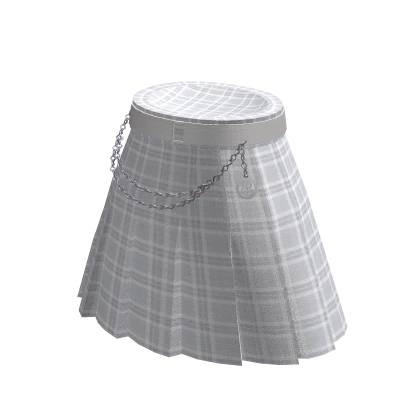 🔵 Blueberry School Girl Skirt White