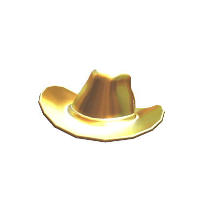 Slightly Tilted Gold Cowboy Hat