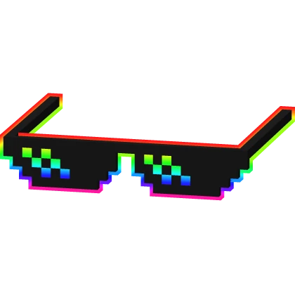 cartoony rainbow deal with it pixel sunglasses