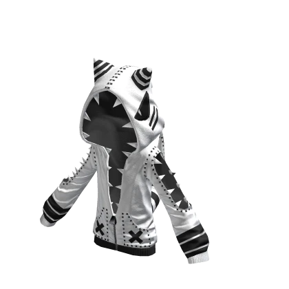 Punk Shark Hoodie Reverse Monochrome