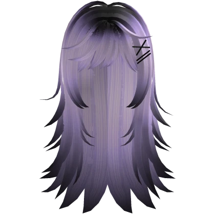 ♡ : long messy scene wolfcut hair - purple ombre