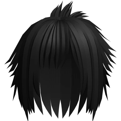 long messy vkei anime boy hair in black