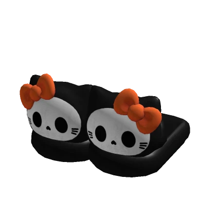 ♡ halloween skeleton kitty slippers