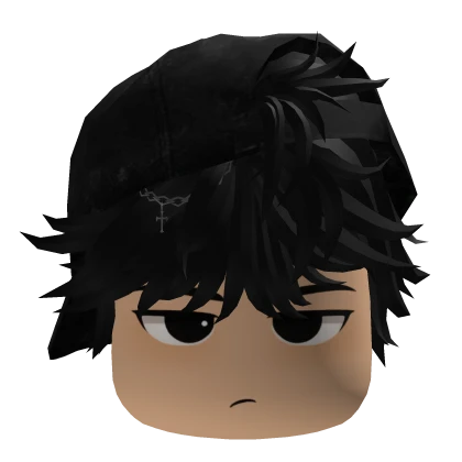 Face With Black Hair and hat 