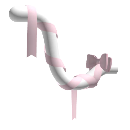 Cute White Kitty Cat Tail w Pink Bow Ribbons