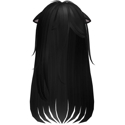 🤍 shy messy kitty anime long hair black
