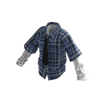 💗Y2K OVERSIZED SHIRT WITH TIE_BLUE