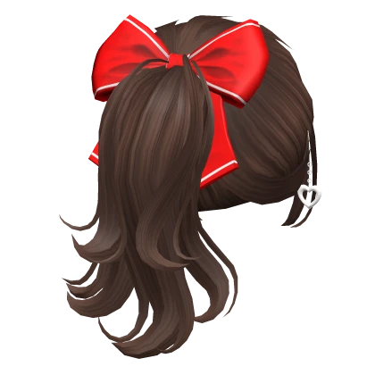 Christmas Ponytail w/ Bow & Earrings in Brown