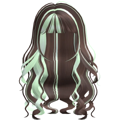 Soft Wavy Messy Kpop Hair in Chocolate & Mint