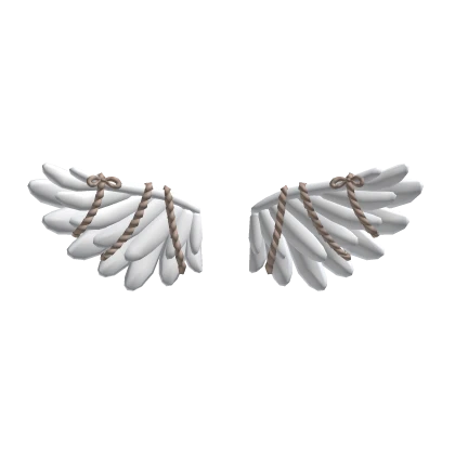 rope tied angel wings white