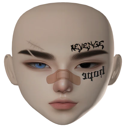 Zeslin Boy face with tattoo bad guy makeup scars 