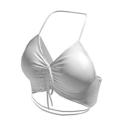 Tied Top White Hawaiian Urban Tube Crop Bikini Y2K