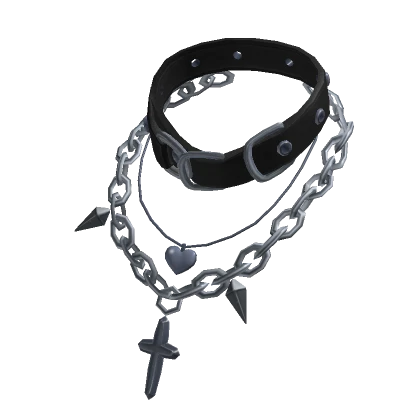 Punk Goth Choker & Necklace Silver