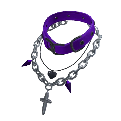 Punk Goth Choker & Necklace Violet