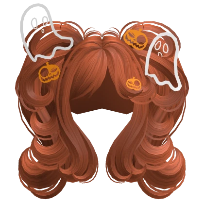 Spooky Ghost Swirly Halloween Pigtails (Ginger)