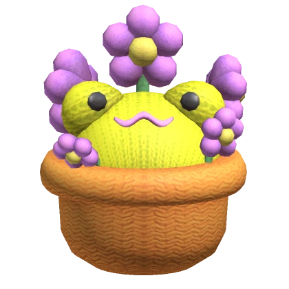 Knit Flower Pot Frog