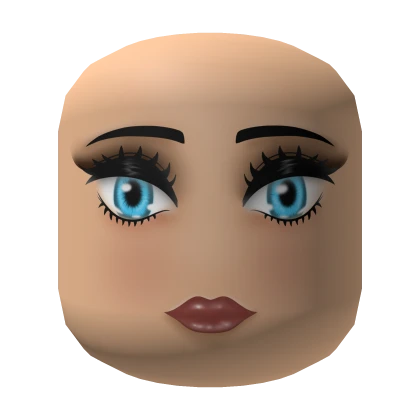 Woman face with brown makeup and blue eyes