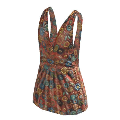 Festival Open Back Dress - Flowers 3