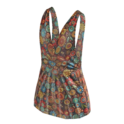 Festival Open Back Dress - Flowers 1