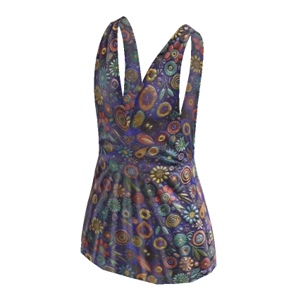 Festival Open Back Dress - Flowers 2