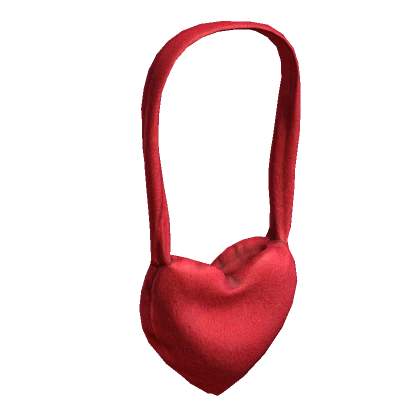 Fuzzy Heart Bag Red