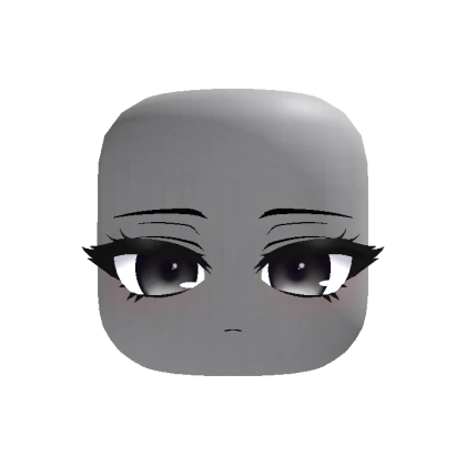 Animated Cute Tired Chibi Face - Grey