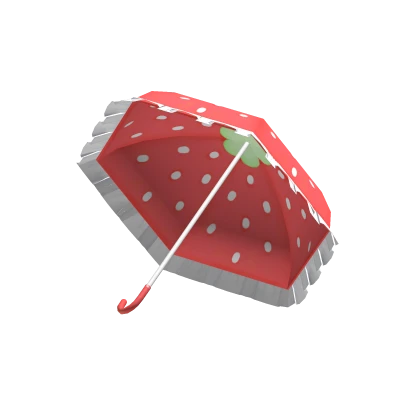 ♡ : kawaii red strawberry frilly parasol