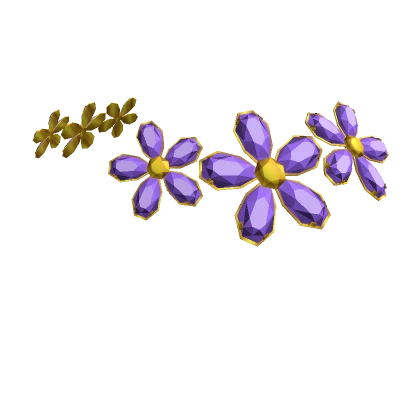 Purple Diamond Flower Clips