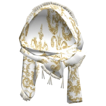 Goddess Celestial Headscarf (White and Gold)